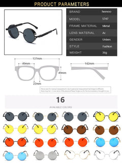 Men and Women Fashion Round Sun Glasses